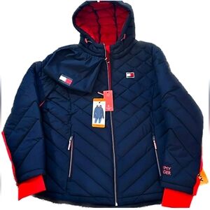 New w tags Tommy Hilfiger Navy and Red Puffer Jacket